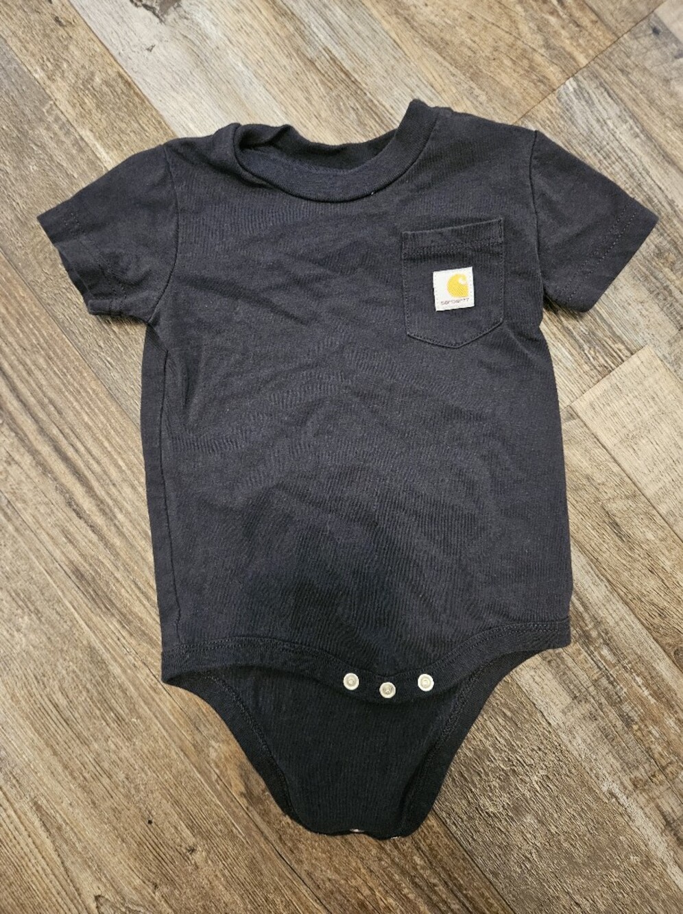 Carhartt Black Short-Sleeve Pocket Bodysuit for Baby